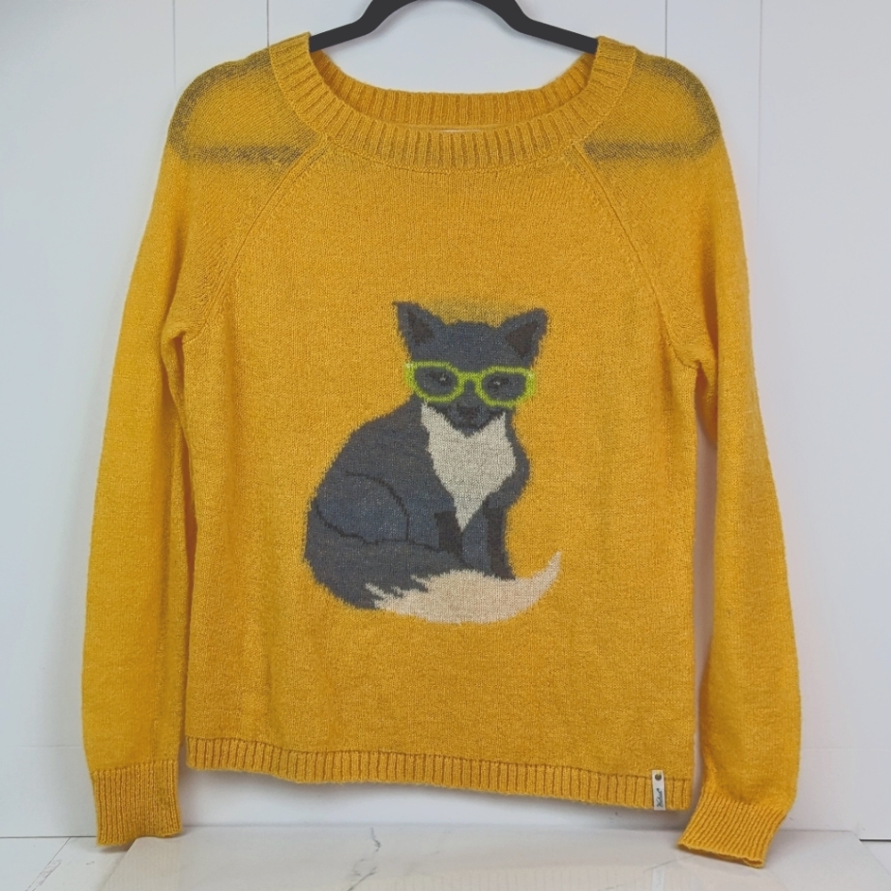 Woolrich Sweater with Fox in Glasses Sz S